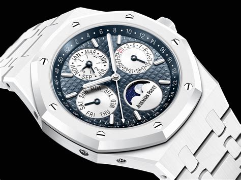 the audemars piguet royal oak perpetual calendar in white ceramic|audemars piguet perpetual calendar price.